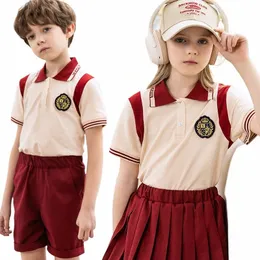 novo conjunto de uniforme escolar para estudantes, roupas escolares para reuniões esportivas infantis, uniformes de jardim de infância do Dia Nacional c8vV #