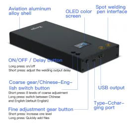 Saldatura a punti 11000/7500 mAh con schermata LCD 70 ingranaggi saldatura a punto regolabile con porta di tipo C, cavo USB a strisce nichel