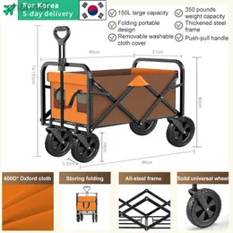 Meble obozowe na świeżym powietrzu Pordelable Trolley Camp Trailer Składana tablica stołowa Ręka podróżna Pushing Garden Cart