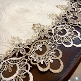 European Modern Fabric Lace Trim Hotel Restaurant Bankettparty Big Tracloth Bedroom Balkong Small Round Table Tappa Tapete