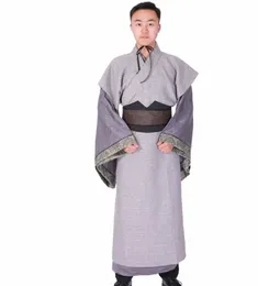 roupas masculinas tradicionais chinesas novidade hanfu lg robe Três Reinos filme de TV homens m5TV #