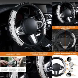 Upgrade Sier Leather Steering Covers Padded Soft Grip Breathable Anti-Slip, Wheel Cover For Car Truck Suv, Universal 14 1/2