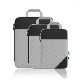 Storage Bags Travel Compressible Packaging Cubic Foldable BagPortable Lightweight Suitcase With Mesh Visual Luggage Manager