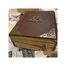 Dekorativa objekt Figurer Charmed Book Of Shadows Green Journal Er Bundna tomma och fodrade 350 sidor Spell Record Spellbook Vinta DHXWT