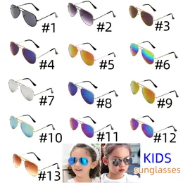 Çocuklar Klasik Moda Güneş Gözlüğü Kızlar/Erkekler Renkli Ayna Çocuk Gözleri Metal Çerçeve Çocuk Açık Seyahat Gözlükler