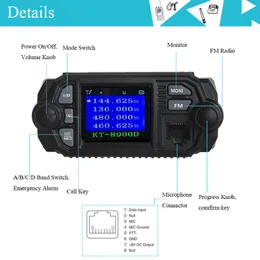 QYT KT-8900D 25-Watt Walkie Talkie Dual Band VHF/UHF 136-174/400-480MHz Quad Watch Car Mobile Radio