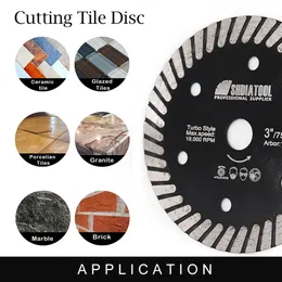 SHDIATOOL 3 "Diamond Saw Blade Cutter Dia75mm Cutting Disc Granite Tile Concrete Steel Mini Angle Grinder Bore10mm