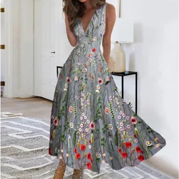 Casual Dresses Women's Slip Dress Spring/Summer 2024 Elegant V Neck Chiffon Maxi Mother of the Bride Long With Jacket