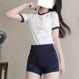Japanese School Uniform Sportswear Women Jersey Anime Cosplay Kawaii 2 Pieces Cheerleader Costume Volleyball Suit Running Sets