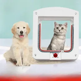 Nośniki kotów białe drzwi produkty zwierząt domowych kontrolują kierunek wejścia i wyjścia z psami dla psów.