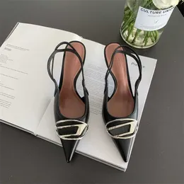 حقيبة مصممة هالوين Lanboli Die Shoes Spring Women's Chalow Metal Heels Thin Backle Back High-Heled-Heeled 230209 Pointals Ho Hrtn