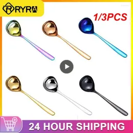 Kaşık 1/3pcs kalp şekli çorba süzgeç kaşık skimmer filtre kevgir uzun saplı paslanmaz çelik çatal bıçak takımı servis ladle mutfak