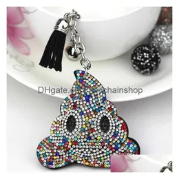 Keychains & Lanyards 2Pcs Cute Shit Shape Tassel Keychain Decoration Mental Keyring Price R231005 Drop Delivery Fashion Accessories Dh281