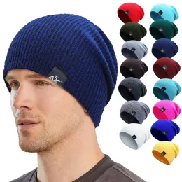 Cappello da donna di berretto a maglia Cappello inverno da uomo berretti berretti caldi casual cappello slouchy berretto cappello berretto cappello femmina berretto larghi a buon mercato