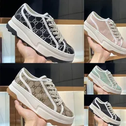 Designer women's casual shoes Italian low waist high top letters high quality fashion sneakers Beige ebony canvas shoes fabric decoration