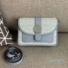 Bolsas de designer lona emenda mulheres saco clássico único ombro msenger saco macarone carteiro flip