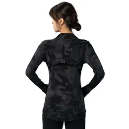 Abbigliamento sportivo da donna Cerniera Giacca sportiva ad asciugatura rapida Capispalla Yoga Palestra Poliestere professionale Abbigliamento da corsa sulla neve LL-208