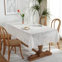 Свадебная ткань Свадебная прямоугольная простая/серая элегантная скатерть для обеденного стола кофейные столики кружевную волновую сетку