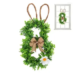 Decorative Flowers Easter Wreaths For Front Door Natural Rattan White Wreath With Bow