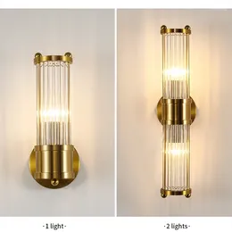 Wall Lamps Modern Copper Light Indoor Background Led Lamp Vanity For Restaurant Living Room Bedroom El Stair