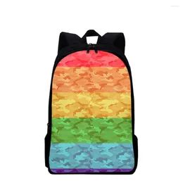 Rucksack Klassisch Neuheit Bunte LGBT Notebook Rucksäcke Schüler Schultaschen 3D-Druck Oxford Wasserdicht Jungen/Mädchen Laptop