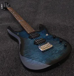 JPX Ernie Ball Music Man John Petrucci Black Blue Quilted 메이플 탑 일렉트릭 기타 이중 잠금 트레몰로 브리지 잠금 튜너 1087178