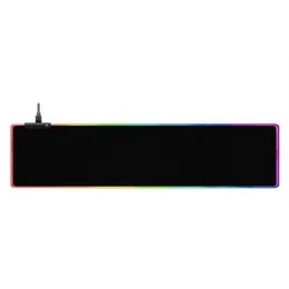 Muskuddar handled vilar RGB Soft Gaming Pad Stor överdimensionerad glödande LED Utökad Mousepad Nonslip Gummi Basdatortangentbord MAT2503 OTXIU