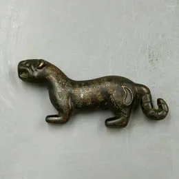 Dekoracyjne figurki antyczne Różne kolekcja Pure Copper Cast Tiger podwójna pół ręczna gra Tiger-Fu Ozdoby żołnierza