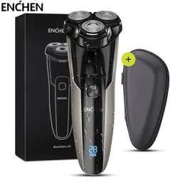 ENCHEN Electric Razor for Men Rechargeable Rotary Shaver with Pop-up Trimmer and Travel Case Wet Dry Dual Use Beard Trimmer 240325