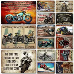 Artisian Rusty Motorcycle Garage Metal Tin Znak Vintage Dekoracyjny Man Cave Metal Plaque Club Studio Industrial Decor