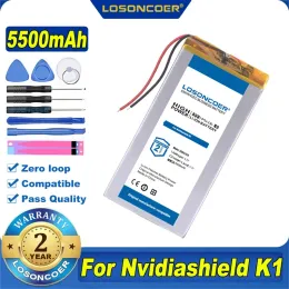100% Original Losoncoer 5500mAh för surfplatta PC NVIDIA SHIELD -surfplatta 23 LTE NVIDIASHIELD K1 Batteri 8 '' Tablett
