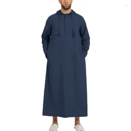 Ethnic Clothing 2024 Men Muslim Robe Hoodies Kaftan Saudi Arabic Caftan Long Sleeve Islamic Jubba Thobe Casual Man S-5XL INCERUN
