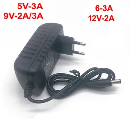 Adattador de corriente ca a cc para cargador, 100-240v, 3v, 4,5 v, 5v, 6v, 7,5 v, 9v, 12v, 0,5a, 1a, 2a, 3a, enchufe europeo y Estadounidense, 5,5 mmx 2,1 mm, 1 ud.