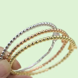 Vintage Designer Armband Luxury Womens Perlee Three Colors Bead Bangle Desinger smycken plätering av guldarmband för damer juldaggåvor ZH211 E4