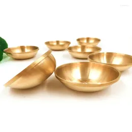 Decorative Figurines 1 Pcs Copper Tibetan Bowl Buddha Disciples To Supply Water Meditation Mini Brass Cup Home Desk Decor