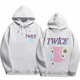 plus Size TWICE 5th World Tour READY TO BE Hoodies Sweatshirt Men Women Kpop Fi Hoodie Autumn Pullover for Fans Clothes D9rv#