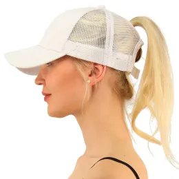 Summer Ponytail Baseball Cap for Women, Mesh Adjustable Golf Sport