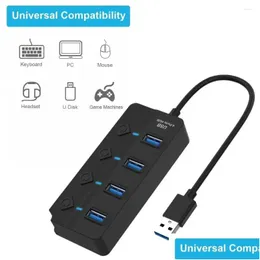 USB-Hubs 3.0 Hub Tra-Thin-Daten-Splitter-Aufladung MTI-USB-Kartenübertragung Fast Expander Laptop-Port-Leser F7U3 Drop Delivery Computers Ot8E5