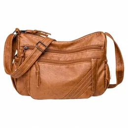 Fi All-Match Solid Color Menger Bag Hohe Kapazität Damen Umhängetaschen 2021 Neue hochwertige PU-Leder Frauen Handtasche Y3hD #