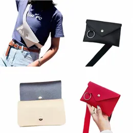 2019 Fanny Pack Women Belt Bag Läder Midjeväska FI Kvinnor Pure Color Ring Pu Chest Pochete Homem #YL T4HK #