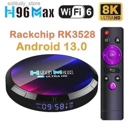 Set Üst Kutu H96 MAX RK3528 Akıllı TV Kutusu Android 13 4G 64GB 32GB 8K WiFi 6 2.4G 5.8G BT5.0 Medya Oyuncu Dört Çekirdek AV1 3D Hızlı Kutu Üst Kutu Q240330