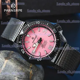 Other Watches PARNSRPE Diver Mens pink Dial Sapphire Glass Japan NH35 ment Date Indicator T240329