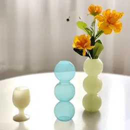 Vases Ins Glass Bubble Colorful Crystal Ball Hydroponic Vase DIY Flower Arrangement Art Nordic Style Table Home Decor