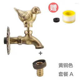 Decorative Figurines Garden Faucet Copper Animal Single Cold Outdoor Anti-Freezing Sun-Proof Courtyard Balcony Mop Wall-Mounted Sparrow