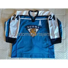 24s Dikiş Özel Finlandiya Fin Hokey Jersey Sami Kapanen TAGE 90S YENİ YENİ SAYI Adı Erkek Kadın Gençlik Çocuk XS-6XL