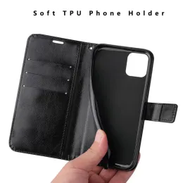 3Card Pocket Wallet Case för Xiaomi 12 MI 12S 11 10 11T 10T Pro Lite 5G 11I 9 9T 8 6x A3 A2 Play Magnetic Flip Cover Stand Case