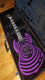 Zakk Wylde Áudio Roxo Bárbaro Preto Bullseye SG Guitarra Elétrica Ebony Fingerboard Grande Bloco Inlay China EMG Pickups4819027