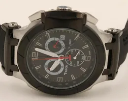 Relógio cronógrafo de quartzo masculino trace relógio de pulso portatil t0484172705702 relógios pulseira de borracha preta couture 1853316i3358330