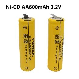 Nya Ni-CD 1.2V AA-uppladdningsbart batteri 600 mAh batterier Svetsar Lödflikar för Philips Electric Shaver Razor Tandborste