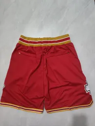 Shorts de futebol Team KC Red Running Sports Clothes com bolsos com zíper Tamanho S-XXXL Mix Match Order